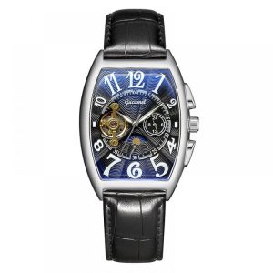 Men's Fashion Mechanical Watch Hollow Transparent Automatic Mechanical Black 1